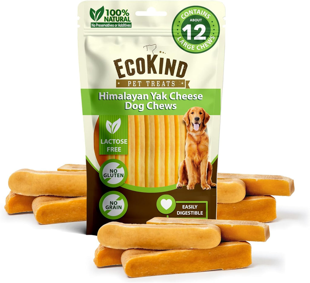 EcoKind Gold Yak Dog Chews Grade A Quality 100% Natural, Healthy & Safe - 3 POUND BAG