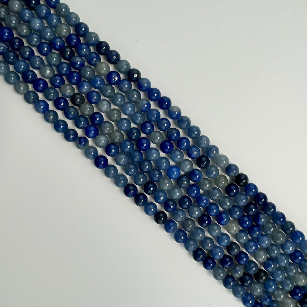Blue Aventurine  Polished 4-12mm Round Beads