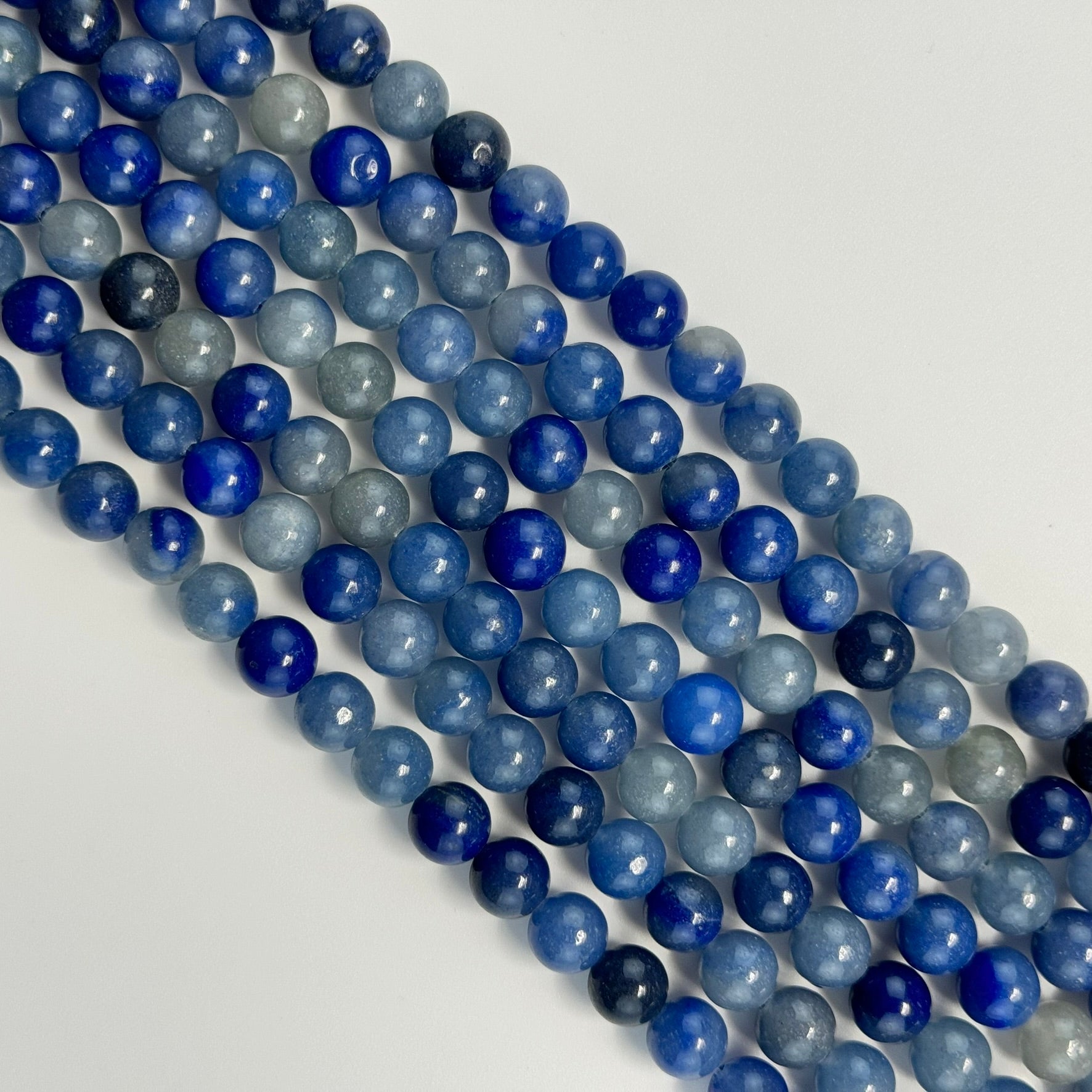 Blue Aventurine  Polished 4-12mm Round Beads