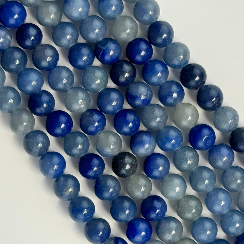 Blue Aventurine  Polished 4-12mm Round Beads
