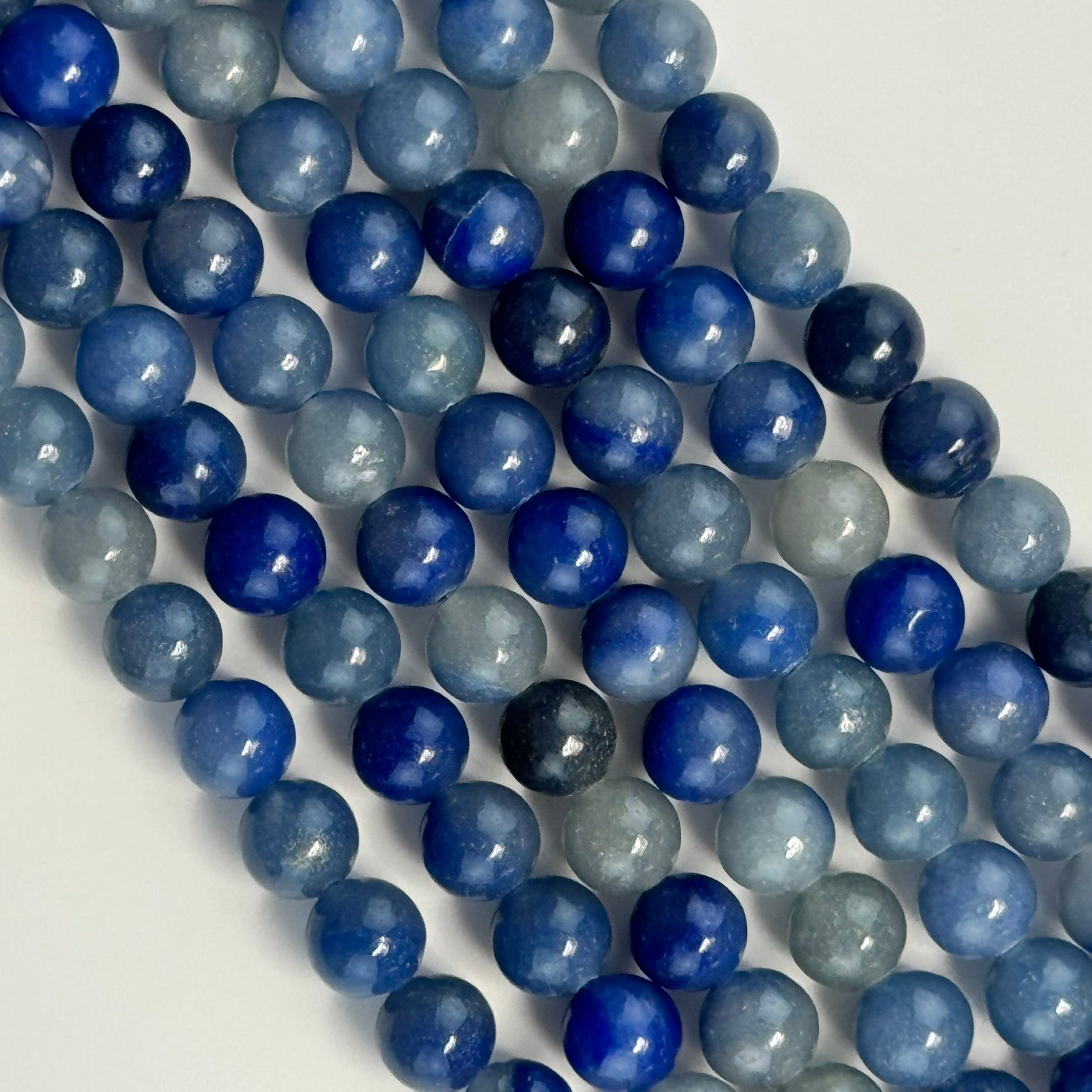 Blue Aventurine  Polished 4-12mm Round Beads