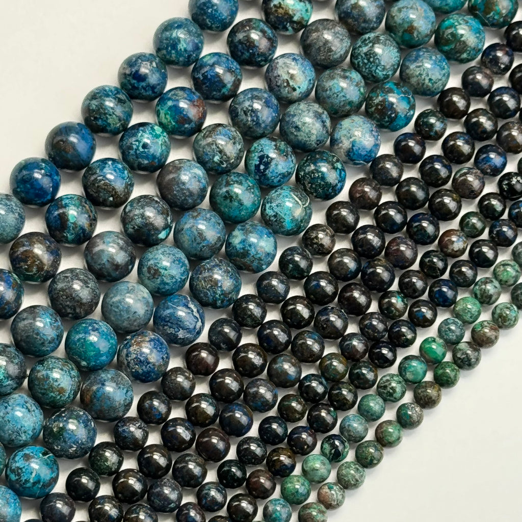 Shattuckite Polished Round Gemstone Beads