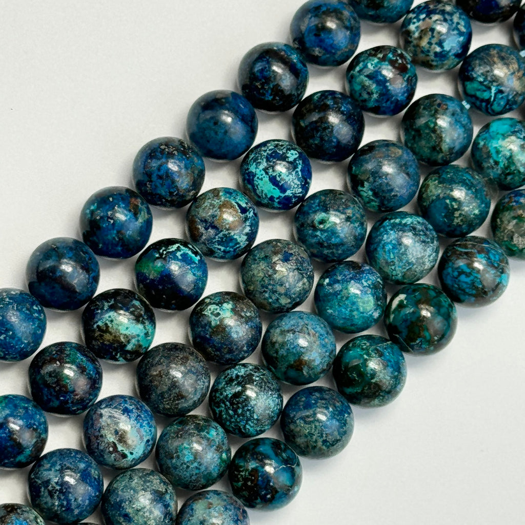 Shattuckite Polished Round Gemstone Beads