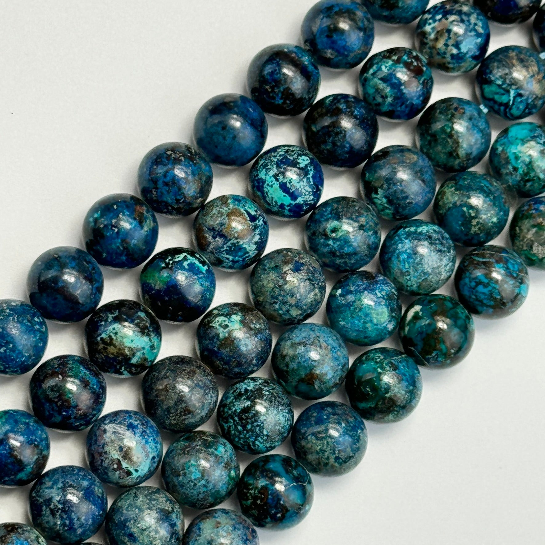 Shattuckite Polished Round Gemstone Beads