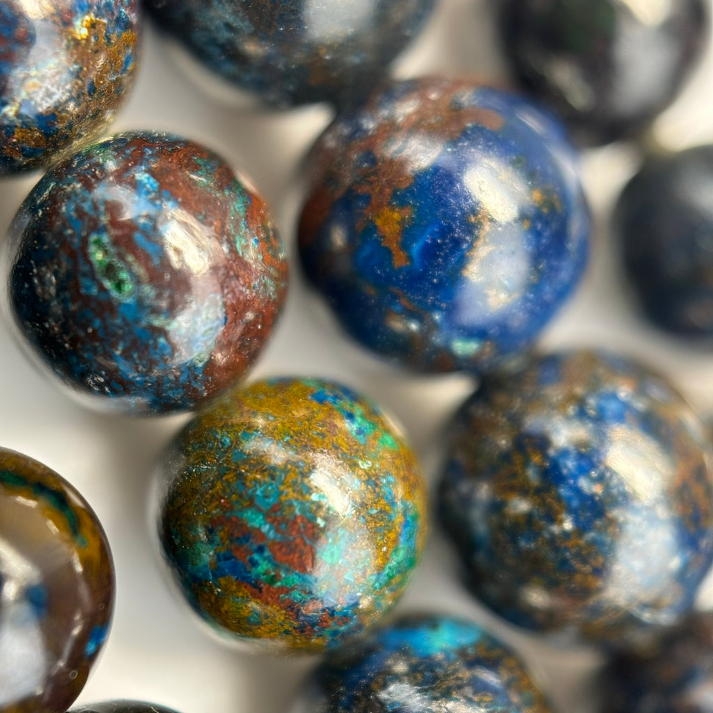 Shattuckite Polished Round Gemstone Beads