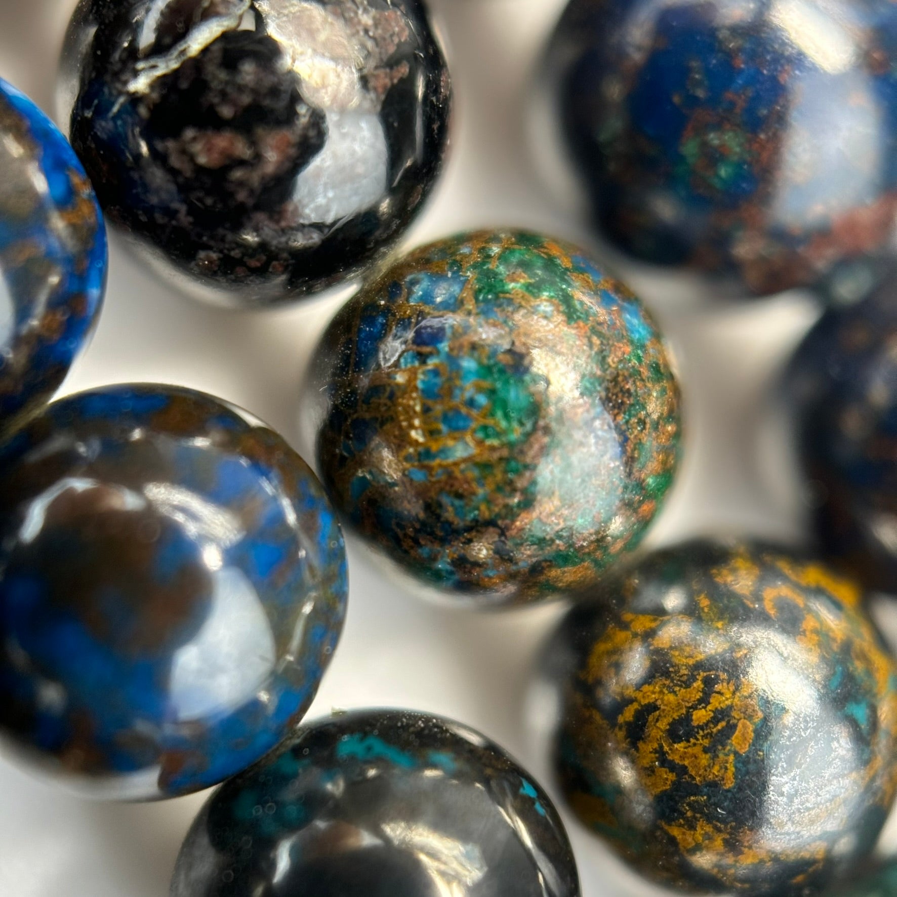 Shattuckite Polished Round Gemstone Beads