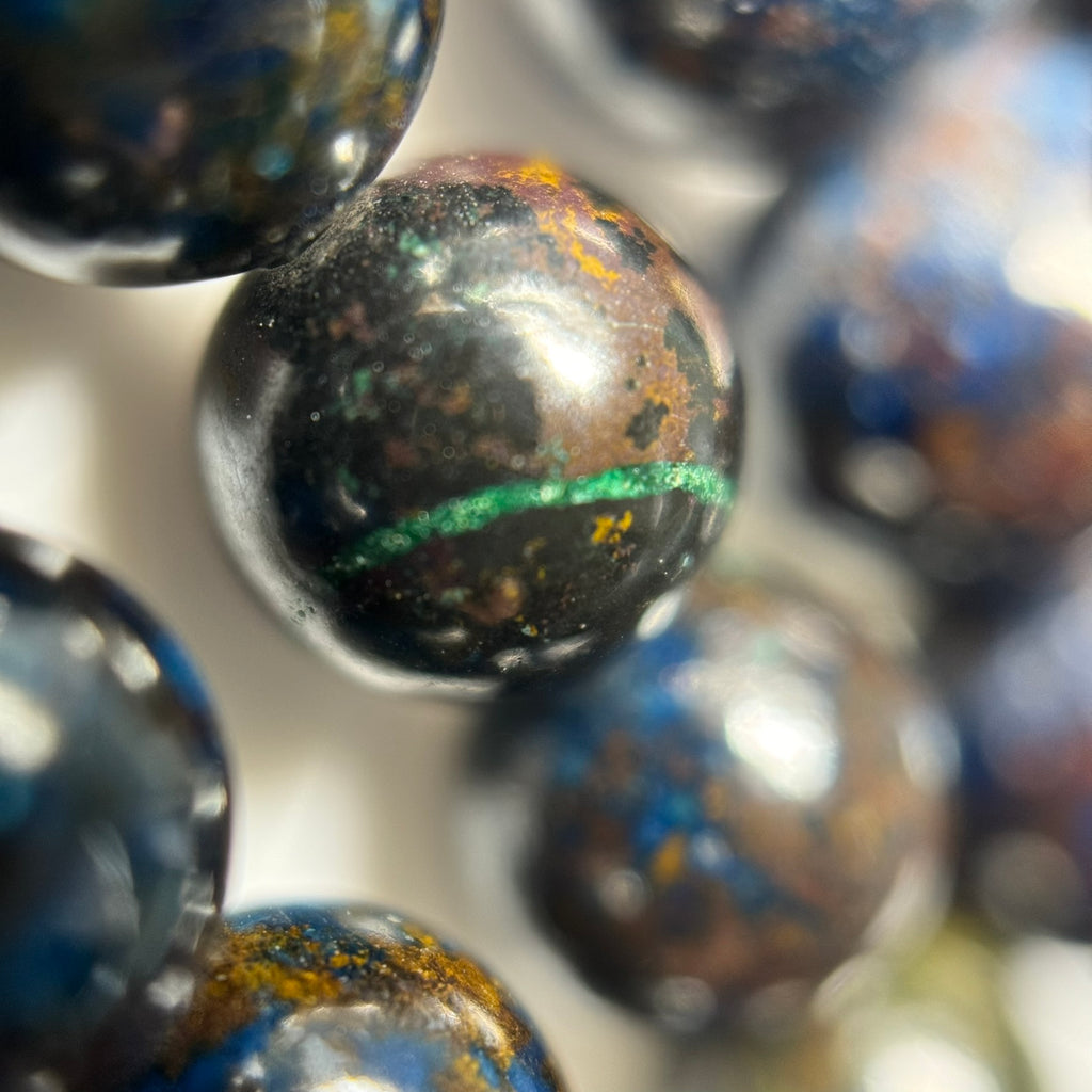 Shattuckite Polished Round Gemstone Beads