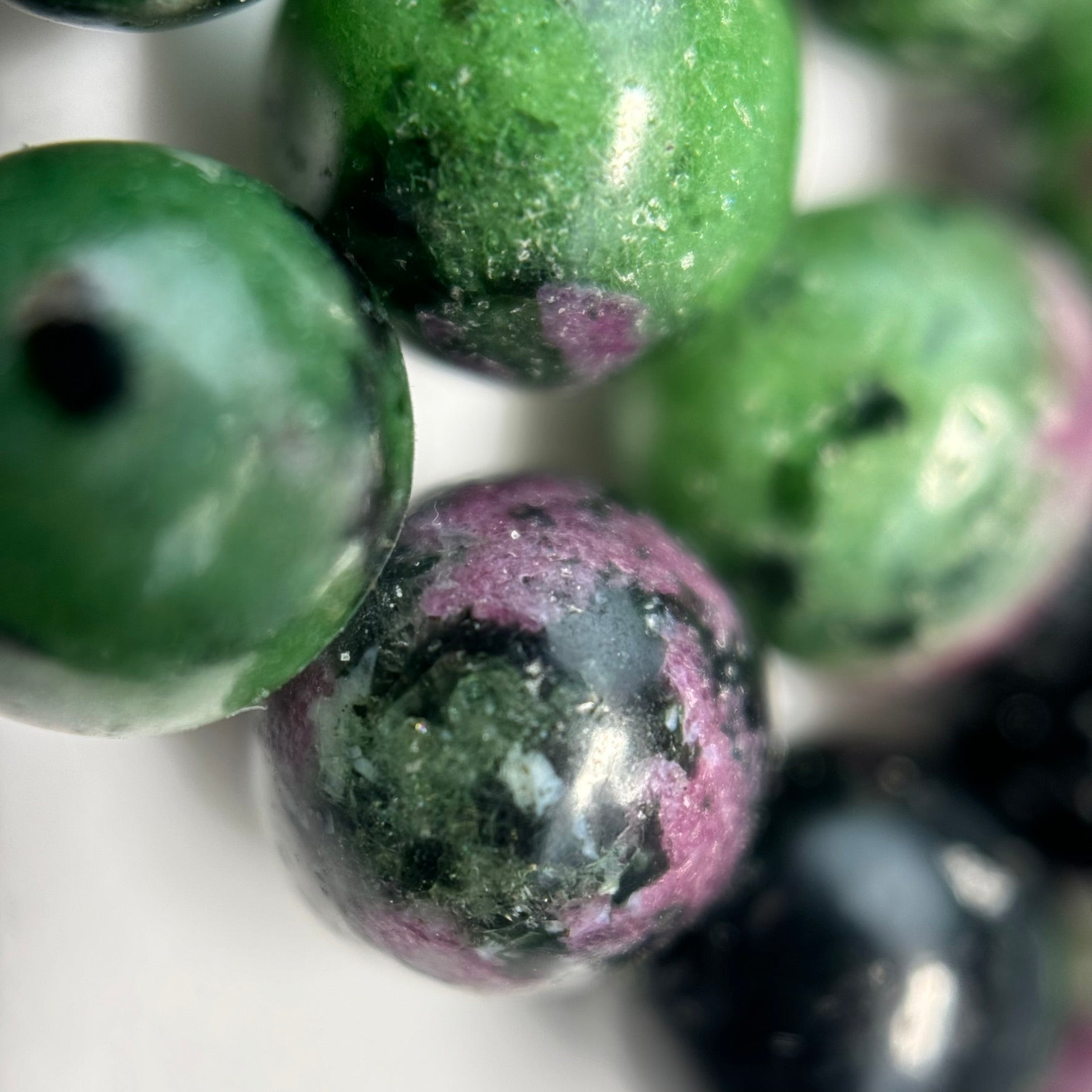 Ruby Zoisite Polished Round Beads