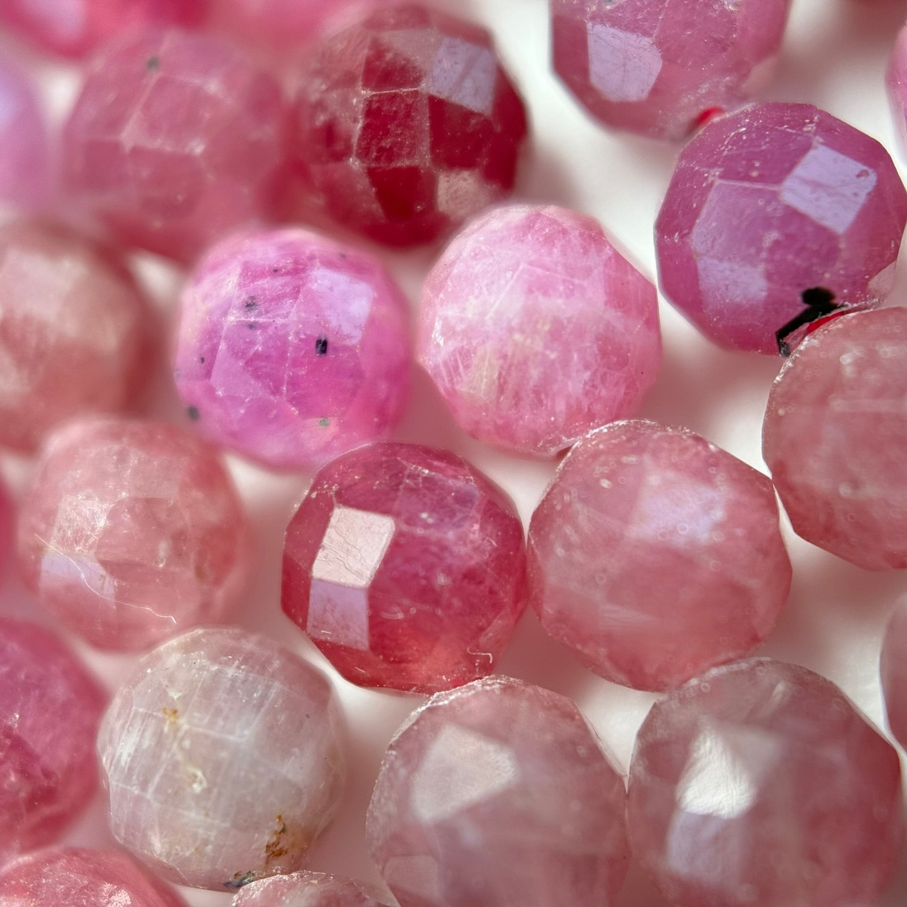 Faceted Ruby Gemstone Beads