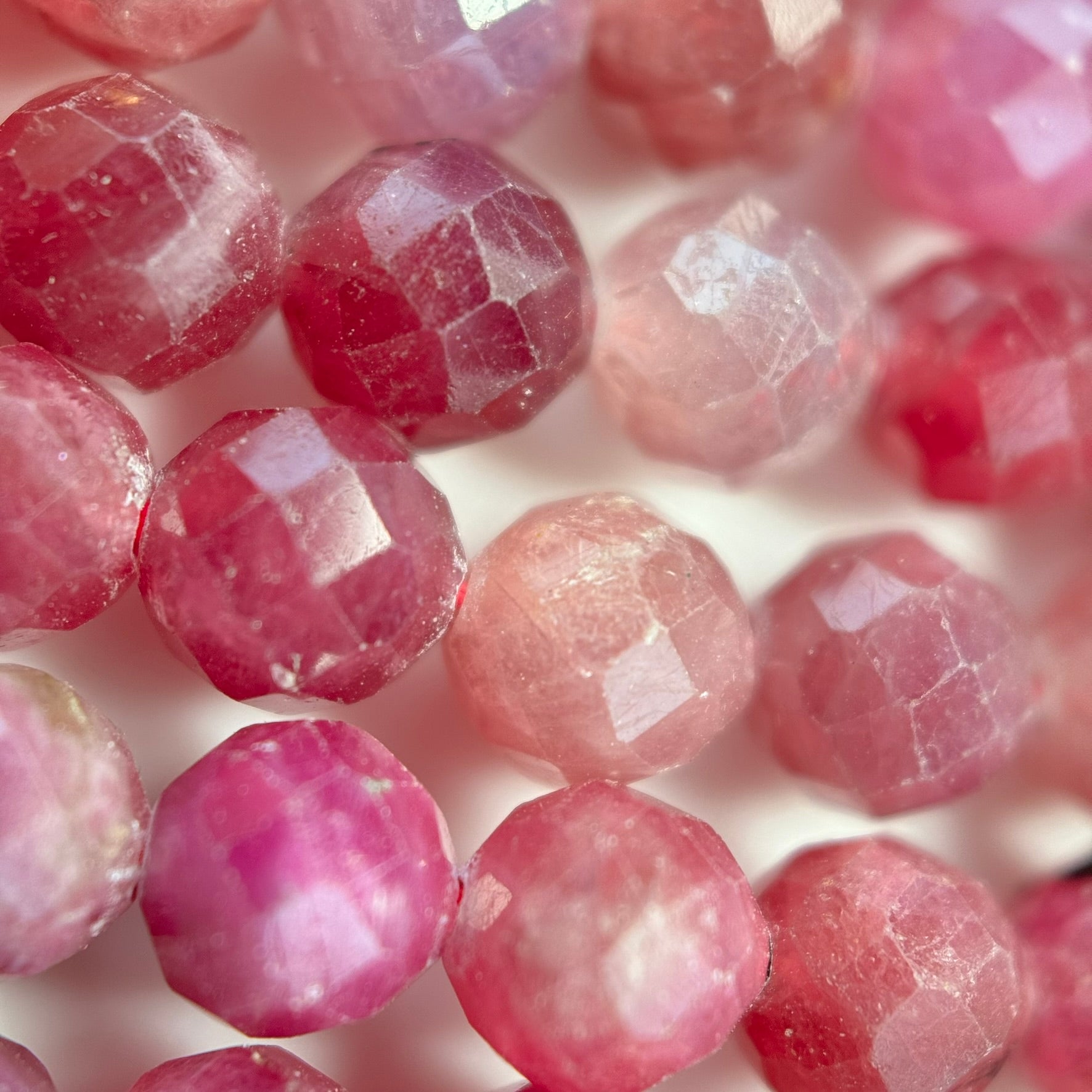 Faceted Ruby Gemstone Beads